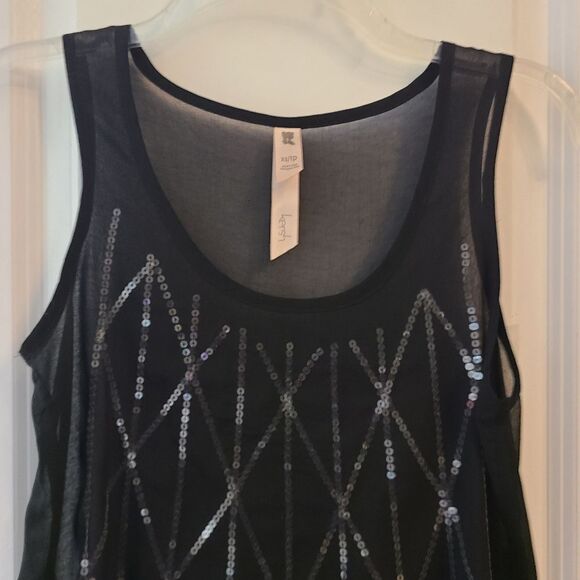 Kersh Sheer Black Sequin Sleeveless Blouse - Picture 5 of 9